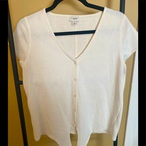 Off white tie short sleeve blouse